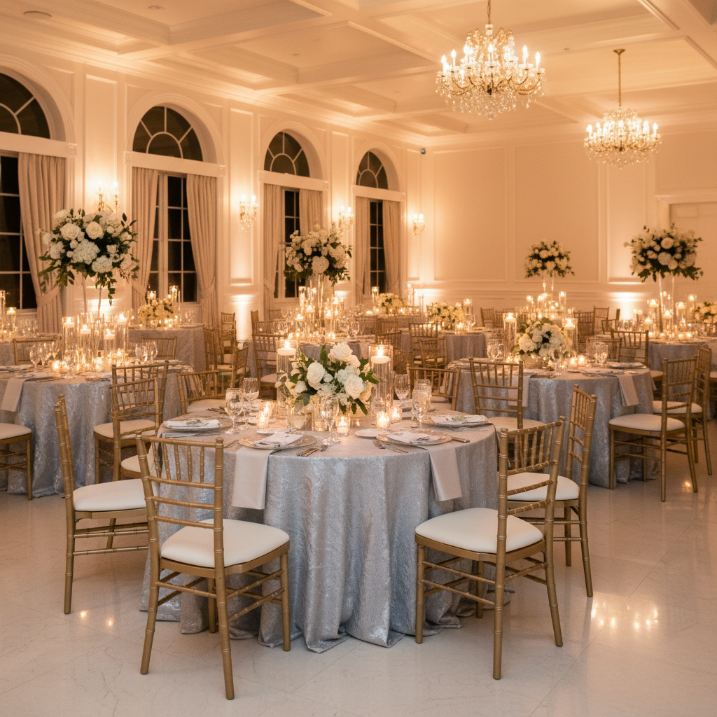 Silver Round Tablecloth Banquet Wedding Reception Styling for Busy Planners: What Actually Works in a Real Budget