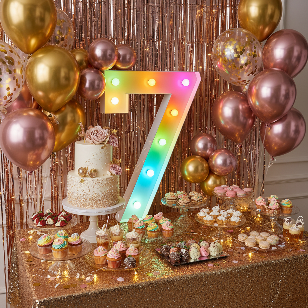 Colorful LED Marquee Number Lights for Birthday Decor: What Actually Works in a Real Party Setup
