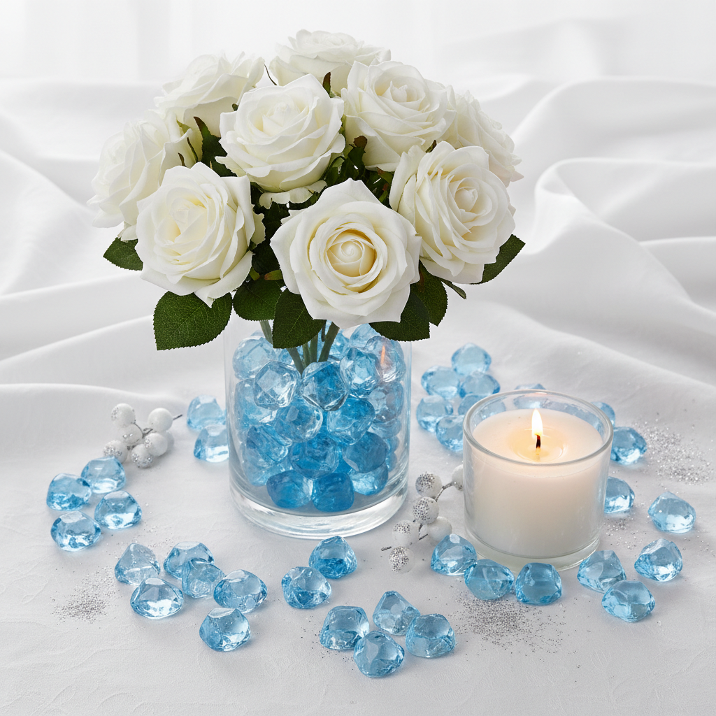 Matching Fake Ice Rock Gems to Your Winter Décor: A Practical Style and Budget Guide for Christmas Centerpieces, Vase Fillers, and Holiday Table Scatters