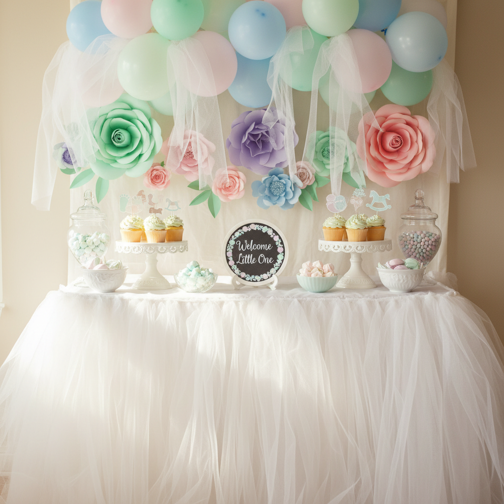 From Bare Room to Dreamy Nursery Reveal: A Step-by-Step DIY Tulle Fabric Baby Shower Decoration Guide for First-Time Party Planners