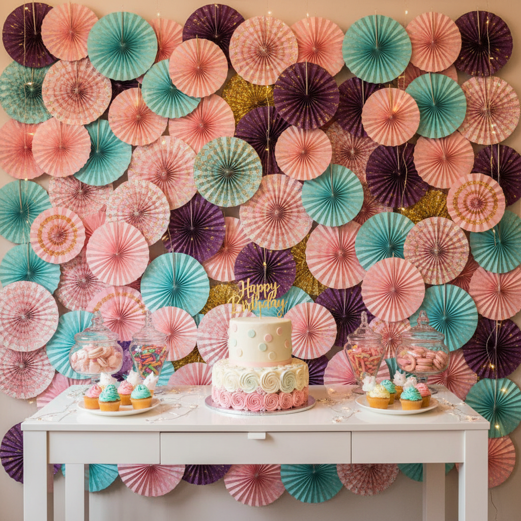 From Plain Room to Party-Ready Space: A Step-by-Step Colorful Paper Fan Garland Birthday Event Decor Guide for First-Time Party Planners