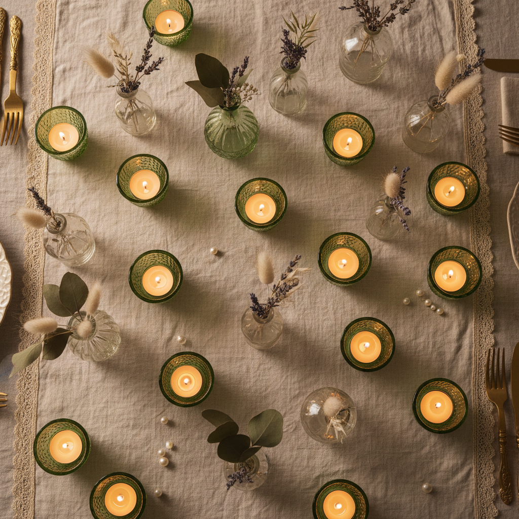 Buying Green Votive Candle Holders Around Your Vintage Party Table: 1 Measurement Rules Out the Wrong Size