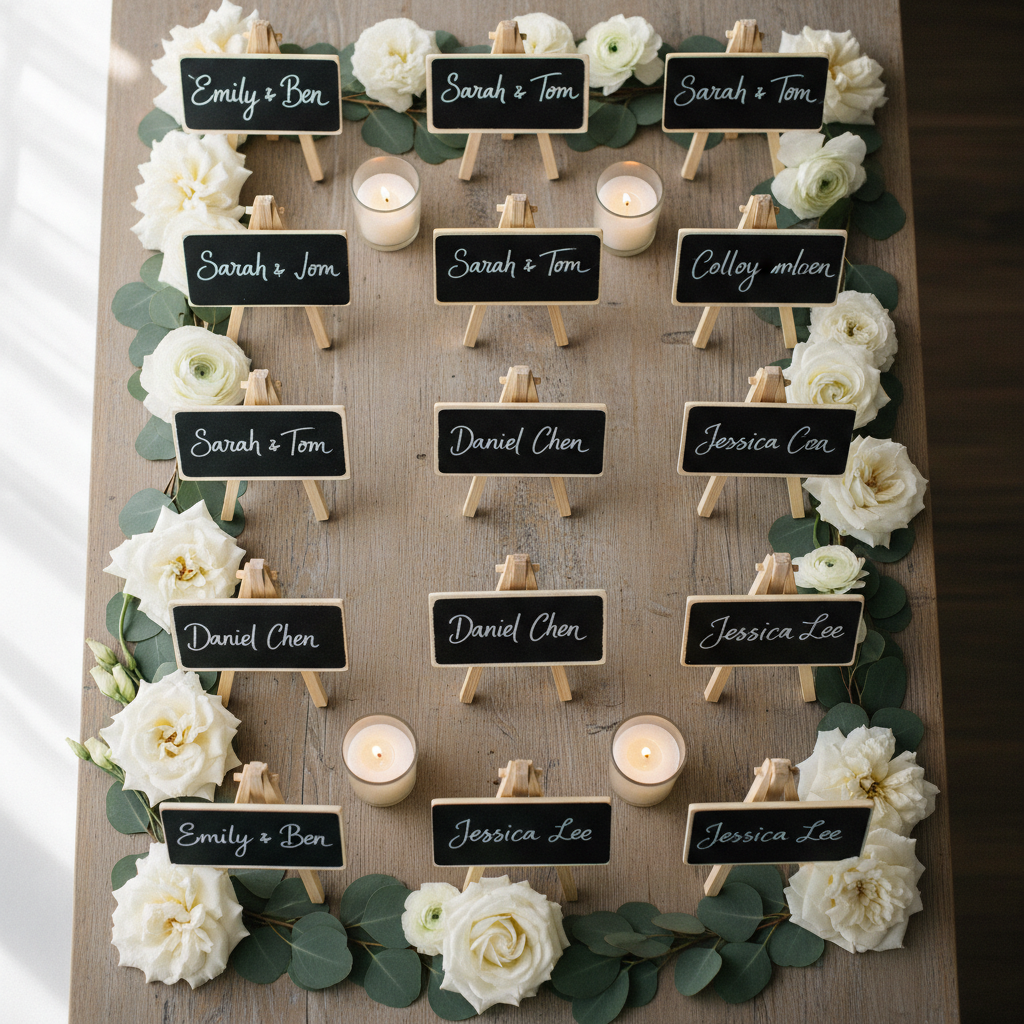 Real Placement Logic, Not Just Pretty Fonts: What Produces a Seamless Guest Experience with Mini Chalkboard Signs Wedding Place Card Display