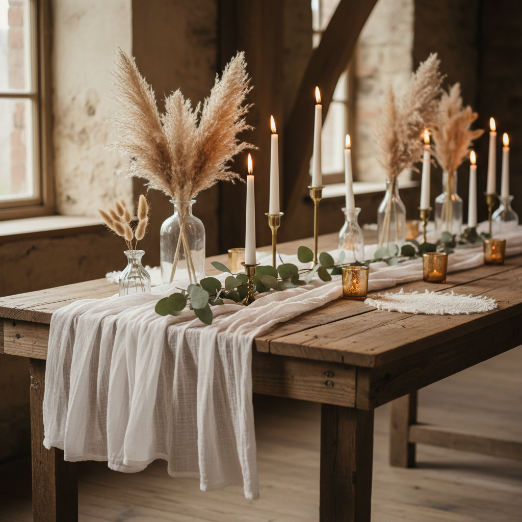 Boho Vibes In, Stiff Linen Out: What Newer Rustic Cheesecloth Table Runner Styling Traded Away