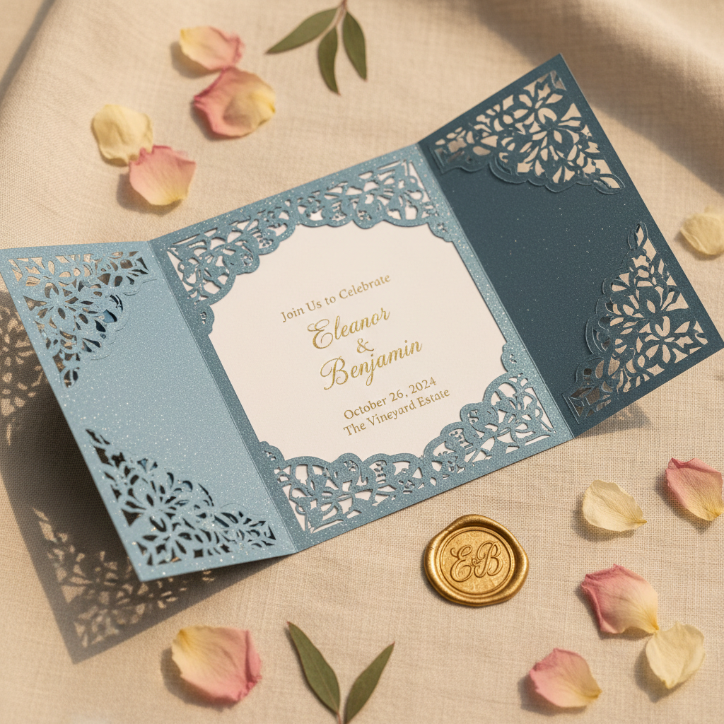 Before Guests Arrive, Before the Vows — How a Sparkle Laser Cut Wedding Invitation Card Set Sets the Entire Tone