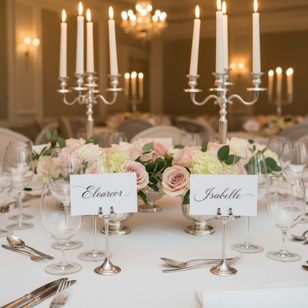 Tent Card on a Plate vs. a Real Holder: How Place Card Holders Transform an Elegant Dinner Table Name Display