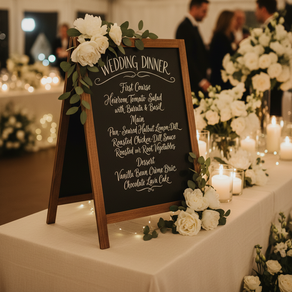 Beyond Pretty Handwriting: What Really Matters When Choosing Chalkboard Sign Menu Displays for Weddings and Events
