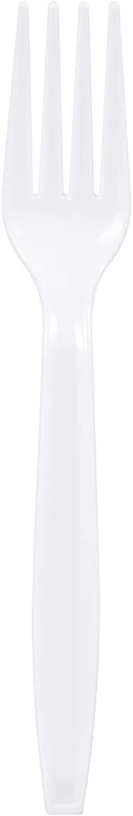 Forks, Heavyweight White Plastic, 500 Count with Cardboard Storage Box