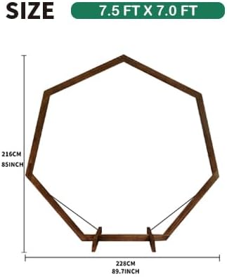Garden Arbor 7 FT Heptagon Wood Wedding Arch, Easy Setup