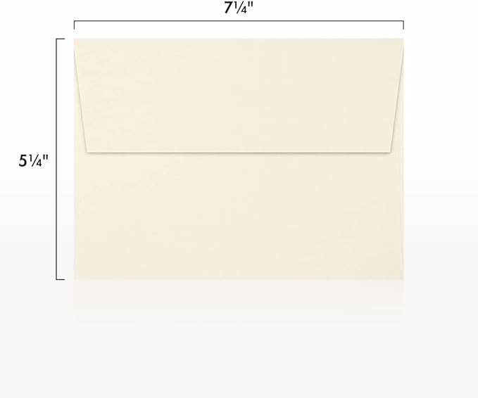 LUXPaper A7 Invitation Envelopes | Peel & Press | 5 1/4" x 7 1/4" | Natural | 80lb. Text | 30% Recycled | 250 Qty