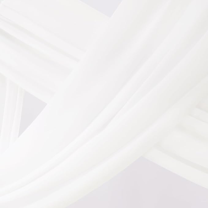 Socomi Wedding Arch Draping Fabric 1 Panel 29" x 19Ft Ivory Sheer Chiffon Curtain Drapes 6 Yards for Wedding Ceremony Birthday Party Decoration