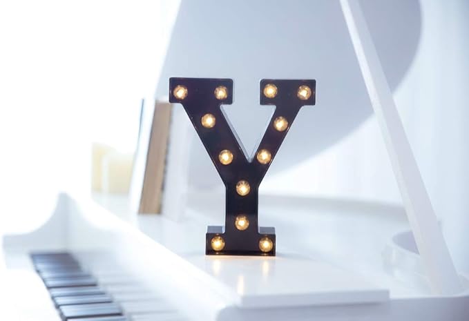 Foaky Black LED Marquee Number Lights Sign Light Up Marquee Number Lights Sign for Night Light Wedding Birthday Party Battery Powered Christmas Lamp Home Bar Decoration