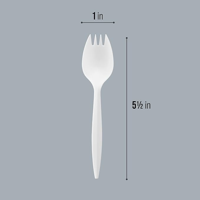 Spoons for Parties: 1000 Count White Plastic Sporks, Medium Weight
