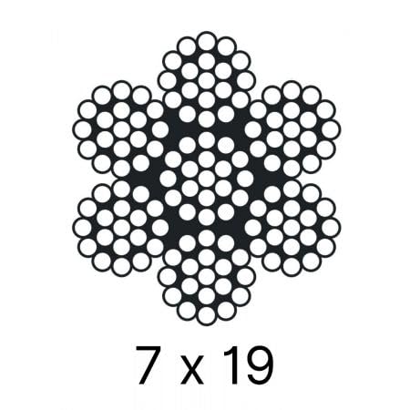 Laureola 1/8" 7x19 Stainless Steel Aircraft Wire Rope 304 Grade (600ft)