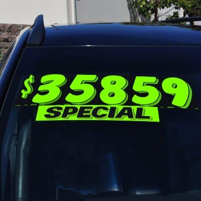 Ez-line Vinyl Windshield Stickers 3 Dozen 15 Inch Chartreuse Slogan Dealership Pro Pack for Car Lots (EZ115-Pack1)
