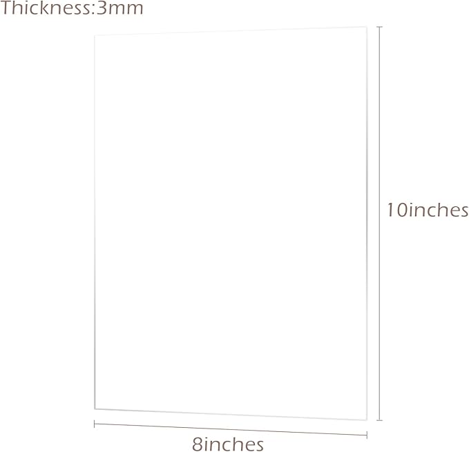 10 Pack 8x10 Inch Clear Acrylic Sign Blank, DIY Blank Clear 8x10 Acrylic Sheet 1/8 inch Thick for Wedding Reception Sign Party Events, Wood Stand NOT Included