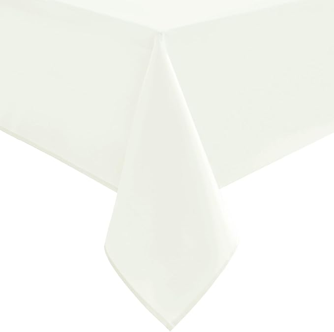 Hiasan Ivory Tablecloth for Square Tables - Waterproof and Spillproof Washable Fabric Table Cloth for Dining Room Kitchen Party, 70 x 70 Inch