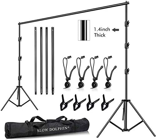 Backgrounds Photo Backdrop Stand Kit, Aluminum Frame, 10 Ft Adjustable, Black
