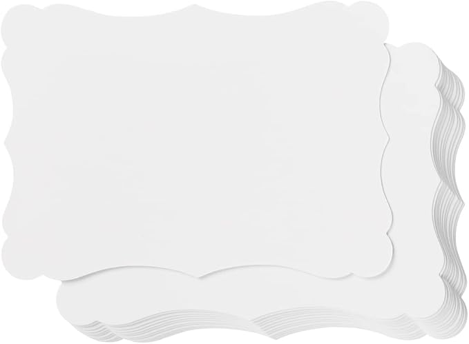 50 Pack Blank Kraft Cards Cardstock Thick Paper Brown Greeting Cards for DIY Gift Card Menus, Baby Shower and Wedding Invitations (White, 4x6IN)
