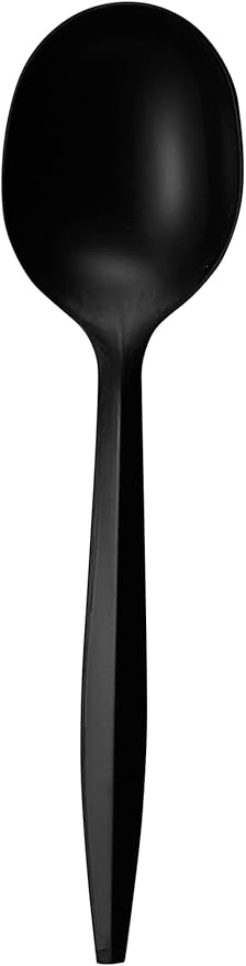 Plastic Soup Spoons, 1,000 Count, Black, Medium Weight