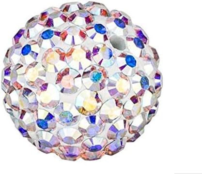 25pcs Adabele Grade A Suncatcher Crystal Rhinestone Pave Loose Beads 8mm Clear AB Polymer Clay Disco Ball Spacers Compatible with Shamballa All Craft Jewelry Making DB8-2
