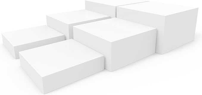 Buffet Risers, Food Risers for Buffet Table, Display Stand Shelf for Catering Dessert Collectibles Jewelry Figures Show, Acrylic Cube Display Nesting Risers with Hollow Bottoms, 6Pcs