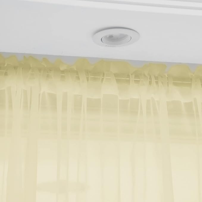 Window Light Yellow Sheer Curtains 95 Inches Long 2 Panels Sheer Curtain Basic Rod Pocket Panel for Bedroom Children Living Room Yard Kitchen (Light Yellow, 52" W x 95" L | 2 pcs)