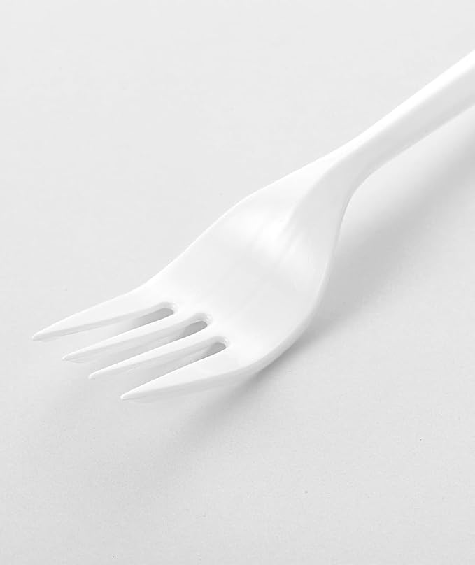 Forks, White Plastic, 1000 Count Bulk Pack, 5.87 Inch Length