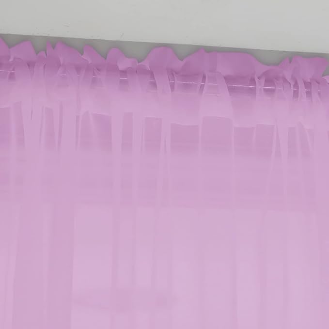 Window Pink Sheer Curtains 72 Inches Long 2 Panels Sheer Curtain Basic Rod Pocket Panel for Bedroom Children Living Room Yard Kitchen (Pink, 52" W x 72" L | 2 pcs)