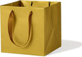 Gold Square Gift Bag 10 in Paper Gift Box Large Square Bottom Kraft Paper Bags with Handles for Party Favor, Birthday Gift Bags (Gold, 10 x 10 x 10 in, 10 CT)