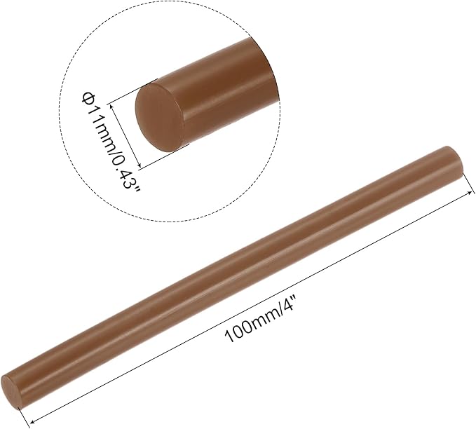 uxcell 20pcs Hot Glue Sticks for Glue Gun 11mm/0.43-inch x 4-inch Mini Hot Melt Adhesive Glue Stick Brown
