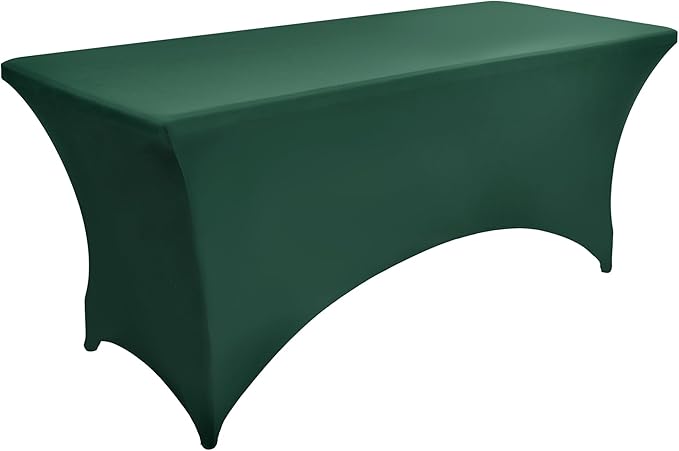 2-Pack 4ft Spandex Table Covers for Rectangular Folding Tables - Wrinkle Resistant Stretch Tight Table Cloths - Ultimate Fitted Table Protector for Parties, Banquet, and Wedding