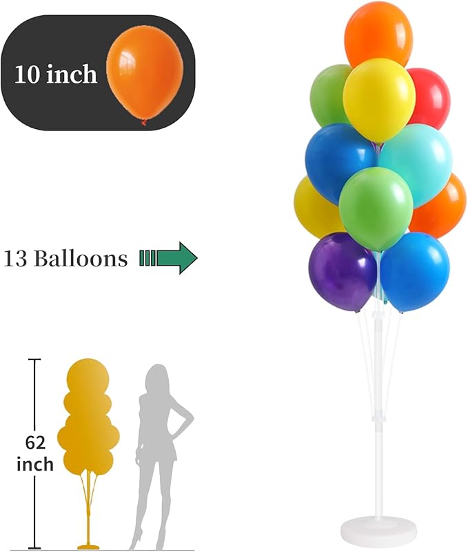 Balloon Column Stand Kit, 62 Inch Transparent Plastic Pack of 2