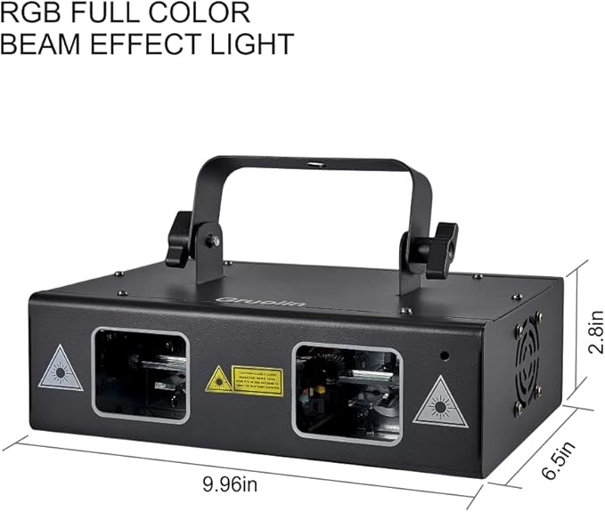Stage Lights: Rectangular RGB Laser Party Light with Remote