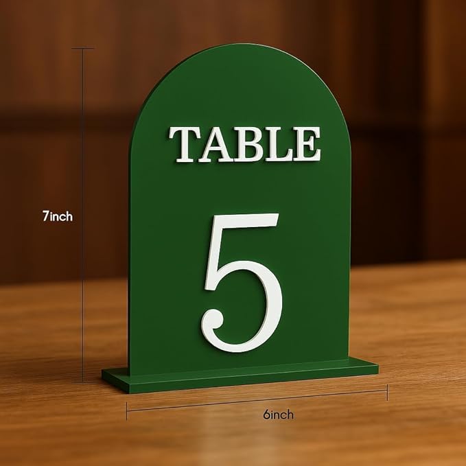 Arch Wedding Table Numbers 1-15 with Stands, 5" X 7" Double Sided Acrylic Wedding Sign Holders, Durable Non-Fading Table Number for Wedding Reception, Events, and Centerpieces