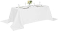 Rectangle Tablecloth 90x156 inch Washable Polyester Fabric Table Cloth for Wedding Party Dining Banquet Decoration（90x156, White）