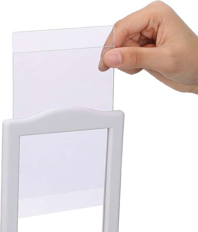 NahNah Double Sided Standing Picture Frames - (White, 10 Count) 4x6 Inch, Plastic Pedestal Photo Frame with Inserts and Base - 2 Sided Tabletop Vertical Display Frame for Wedding Table Bridal