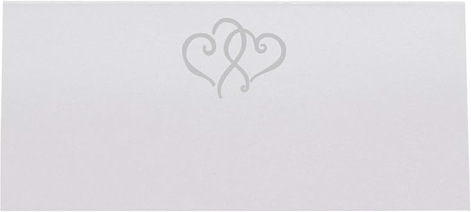 Linked Hearts Printable Place Cards, Silver (Choose Color), Set of 60 (10 Sheets), Laser & Inkjet Printers - Wedding, Party, Dinner, and Special Events - Made in the USA
