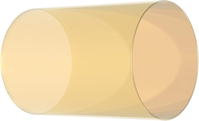 Electroplated Glass Hurricane Mirror Effect Cylinder Candle Holder Bottomless Glass Sleeve Lamp Shade Replacement (Gold,3X8)
