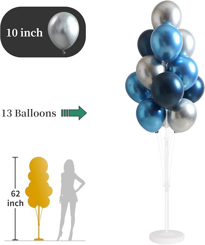 Balloon Stand Kit, 2 Sets in Two Heights, Reusable Plastic, Tying Tool