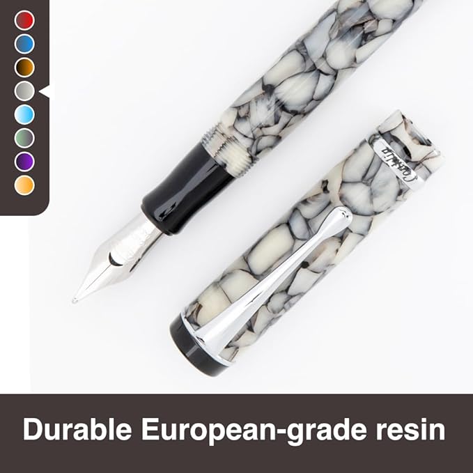 Conklin Duragraph Fountain Pen Cracked Ice - Extra Fine Nib, Precision Writing Instrument with Unique Design