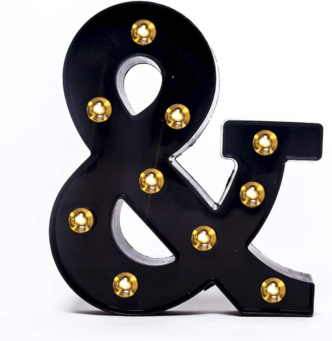 Foaky Black LED Marquee Number Lights Sign Light Up Marquee Number Lights Sign for Night Light Wedding Birthday Party Battery Powered Christmas Lamp Home Bar Decoration
