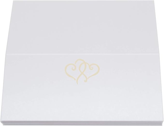 Linked Hearts Place Cards, Ivory (Choose Color), Set of 60, Pre-cut and Scored - Wedding, Party, Dinner, and Special Events - Made in the USA