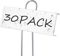 30 Pack Metal Plant Labels for Outdoor Garden Waterproof Plant Markers, Labels Garden Markers for Seedlings Herbs Vegetable Greenhouse Gifts with Pen - White