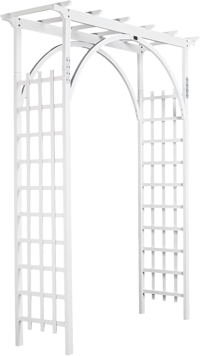 Arbor Wood Wedding Arch in White, 63 x 85 Inch Classic Style
