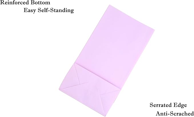 30-Pack Purple Party Favor Paper Bags,9'' Wrapped Treat, Goodie,Candy, Paper Lunch Bags for Birthday Party, Babyshower,School Activitities