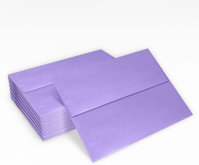 LUXPaper A7 Invitation Envelopes | Peel & Press | 5 1/4" x 7 1/4" | Amethyst Metallic | 80lb. Text | 250 Qty