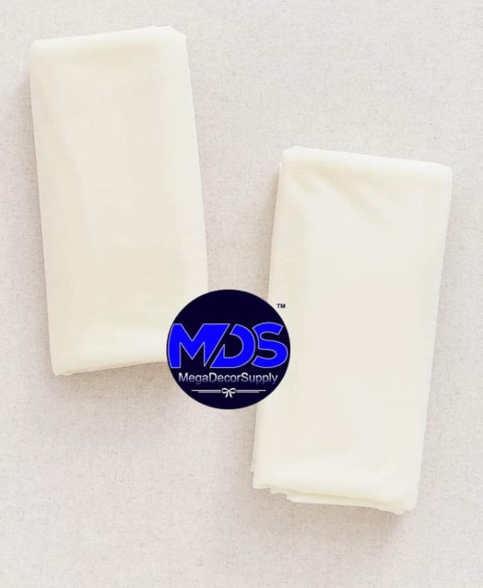 MDS Halloween Chiffon Draping Fabric - 2 Panel, 30" Wide x 75ft Long - Sheer Spooky Arbor & Canopy Drapery for Haunted House Backdrops, Party Ceilings, DIY Costumes & Themed Events - Ivory