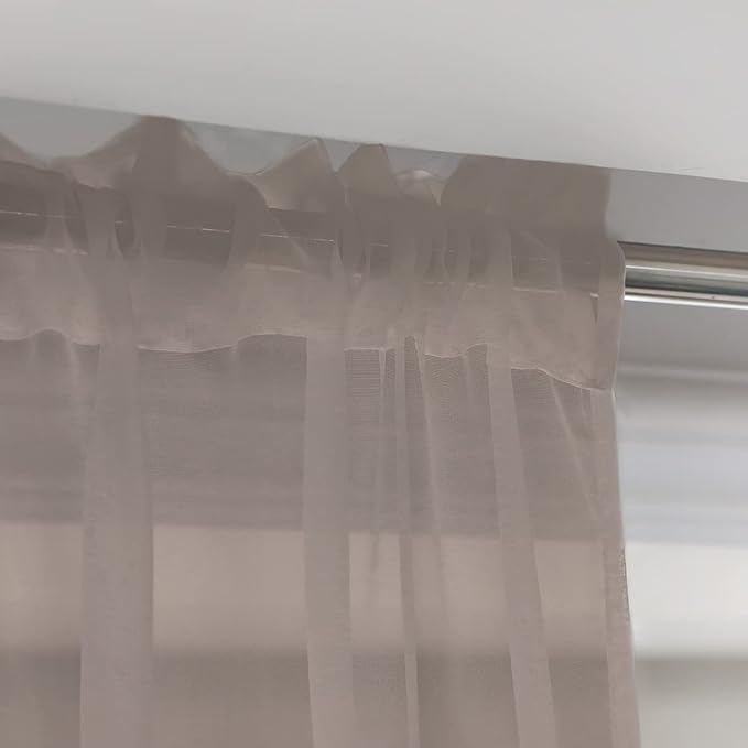 Window Light Grey Sheer Curtains 48 Inches Width 63 Inches Long 2 Panels Sheer Curtain Clear Curtains Basic Rod Pocket Panel for Home Living Room Bedroom Kids Room Yard Patio Parlor Sliding