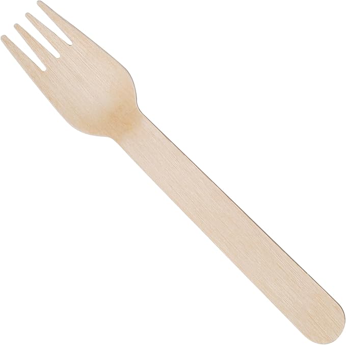 Birch Compostable Disposable Forks, 300 Count, Natural Finish
